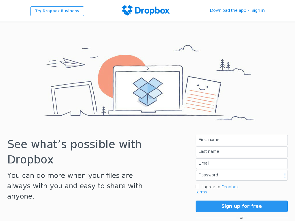 Dropbox screenshot