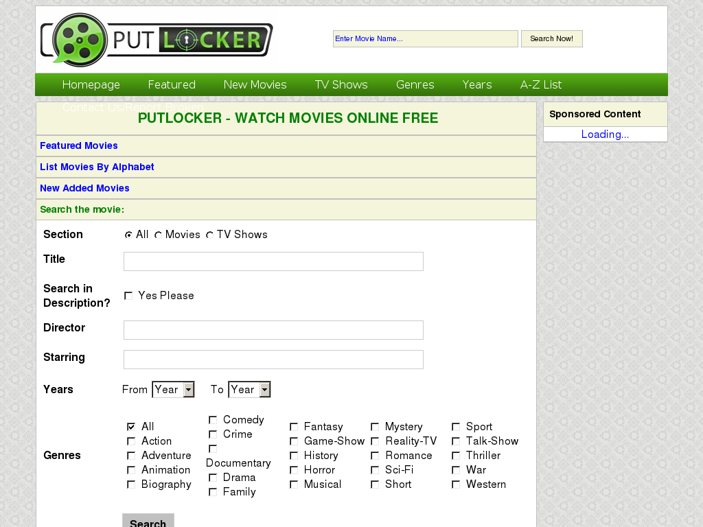 Putlocker screenshot